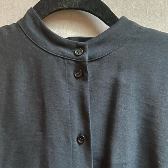 Zara modal blend large cuffs button oversize blouse Sz XS/S - Picture 3 of 8